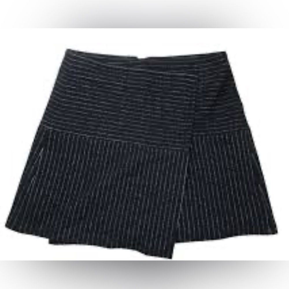 Alice + Olivia Black Pinstripe Skater Skirt
